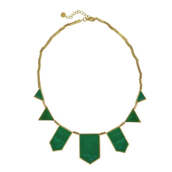 House of Harlow 1960 Jewelry - House of Harlow 1960 | Geometric Green and Gold Necklace